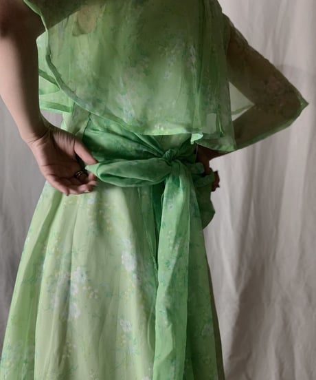 【USED】 Flower Patterned See-through N/S Dress/210714-033