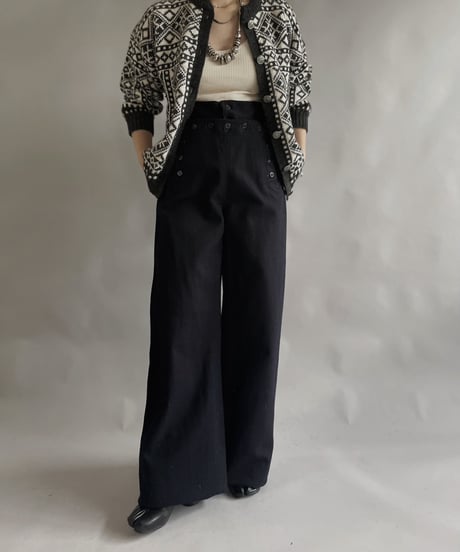 【USED】 Made in Norway  Wool100% Tirolean Knit Top /240120-019