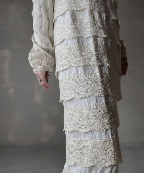 【RE;CIRCLE】 RE Crochet Long Skirt/220220-013