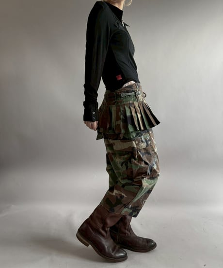 【USED】 Military Camouflage Cut Off Paint Pants /260226-003