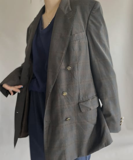 【USED】 Laser by DORMEUIL Checked Blazer / 230225-010