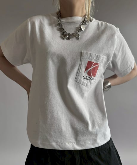 【USED】 RESIZED Made in USA Hanes SATURN T-Shirt / 260627-015