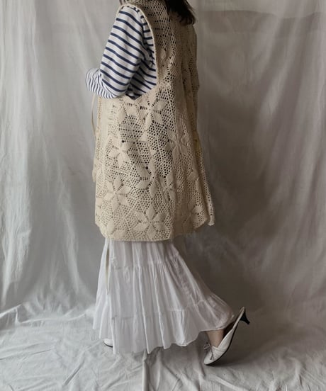 【RE;CIRCLE】  RE Crochet Long Vest /210512-004