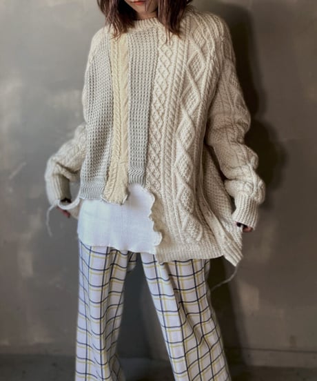 【RE;CIRCLE】 Patchwork Cable Knit ① / 201112-022