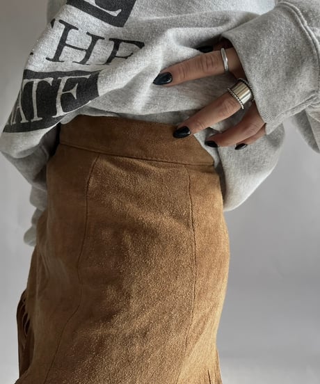 【USED】 Suede Fringe Skirt / 241214-013