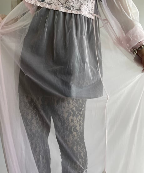【USED】 Lace Patterned Sheer Long One-Piece/241006-018
