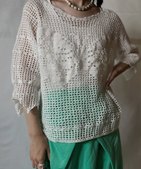 【USED】  Crochet L/S Top②/20210819-010
