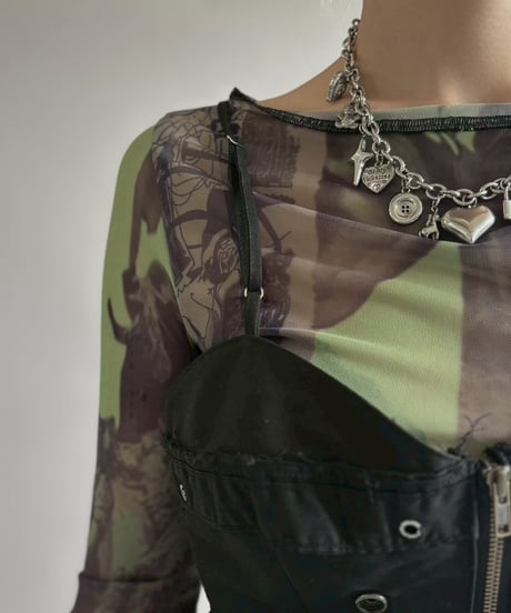 【RE;CIRCLE】 RE U.S Military Rebuild Corset Bustier Black / 260423-002