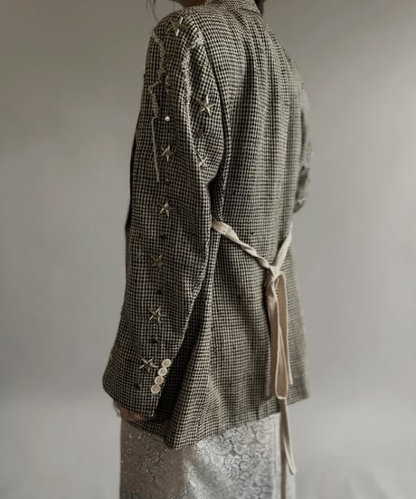 【USED】BRYAN and JOHNNY Houndstooth Patterned Design Jacket/ 240421-015