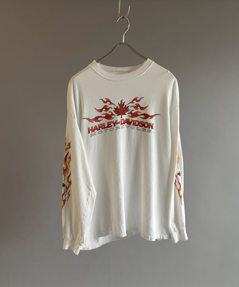 USED】 HARLEY DAVIDSON Fire Pattern Sleeve L/S