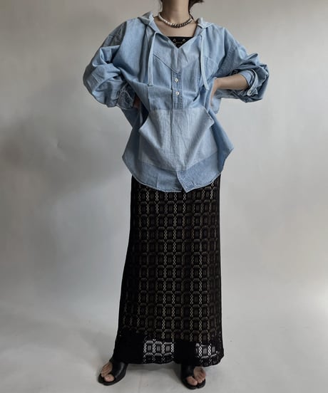 【RE;CIRCLE】 RE Denim Shirt Mexican Hoodie / 220423-020