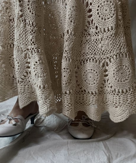 【RE;CIRCLE】 RE Crochet Long Skirt①/210512-016
