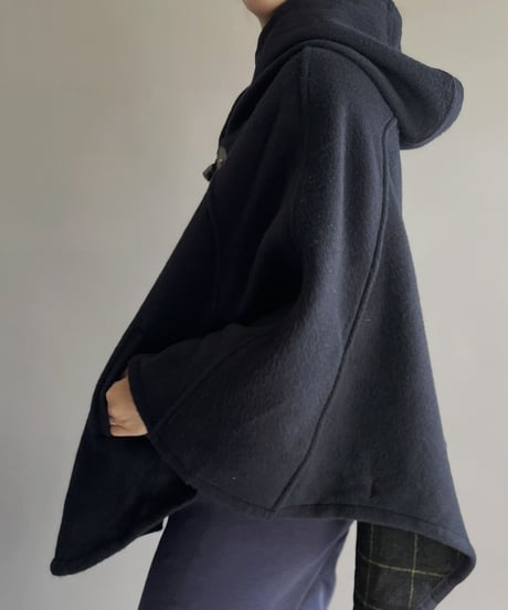 【USED】 Made in Italy Duffle Poncho Coat/240127-026