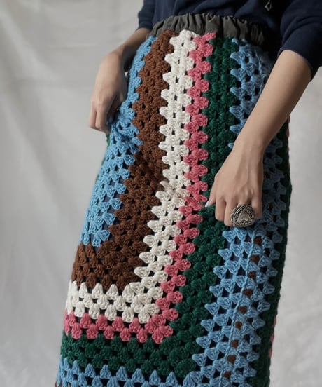 【RE;CIRCLE】 RE Granny Knit Long Skirt⑨/211014-029