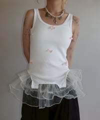 【CA MEETS UV】 RE Lace Ribbon Tank Top  / 250807-005