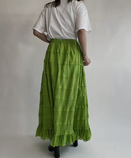 【USED】 Tiered Long Skirt / 220813-027