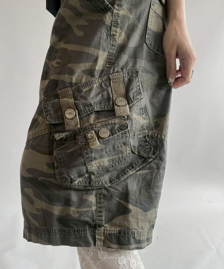 【USED】 Camouflage Wide Cargo Shorts /250712-014