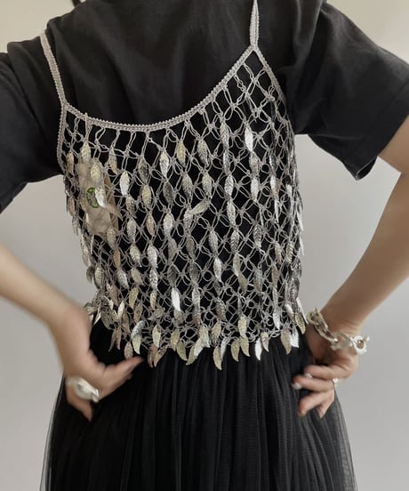 【USED】 N/S Mesh Camisole Top / 230819-025