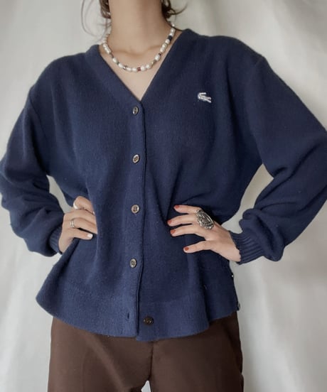 【USED】   LACOSTE Knit Cardigan①/211126-001