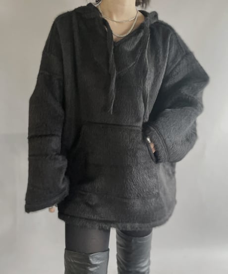 【RE;CIRCLE】 RE Mohair Mexican Hoodie Black / 230105-002