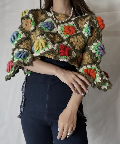 【RE;CIRCLE】 RE Granny Knit Top④/211014-004