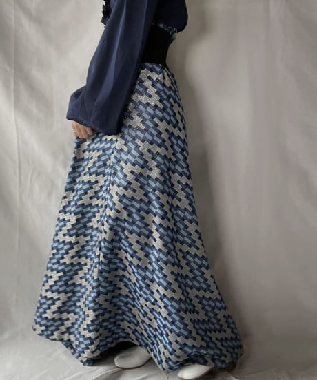 【USED】 Shiny Poly Long Skirt/210921-024