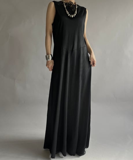 【USED】 Made in ITALY Lace Patterned Sheer N/S One-Piece /241214-006