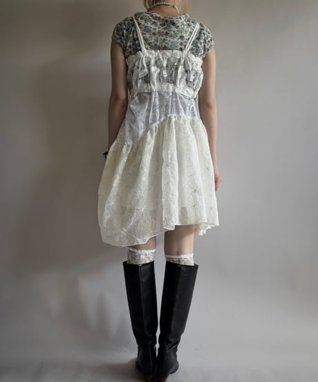 【RE;CIRCLE】RE Crochet Lace Patch work Camisole One-Piece Middle/250731-009