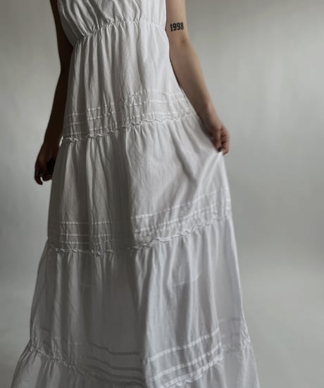 【USED】 White Cotton Camisole One-Piece / 220423-010