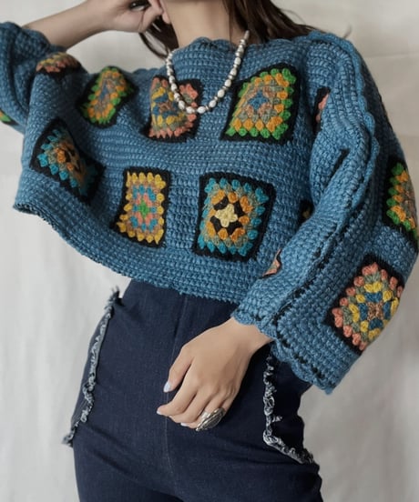 【RE;CIRCLE】 RE Granny Knit Top②/211014-002