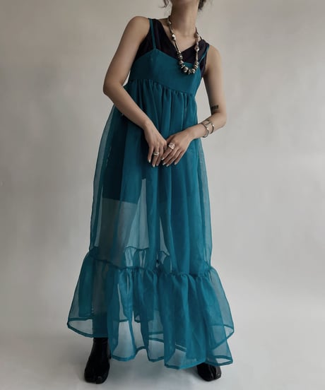 【RE;CIRCLE】 RE Sheer Blue Camisole One-piece / 220721-006