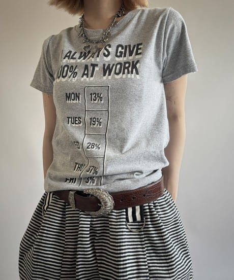 【USED】 RESIZED GILDAN I ALWAYS GIVE 100% AT WORK T-Shirt / 250802-003