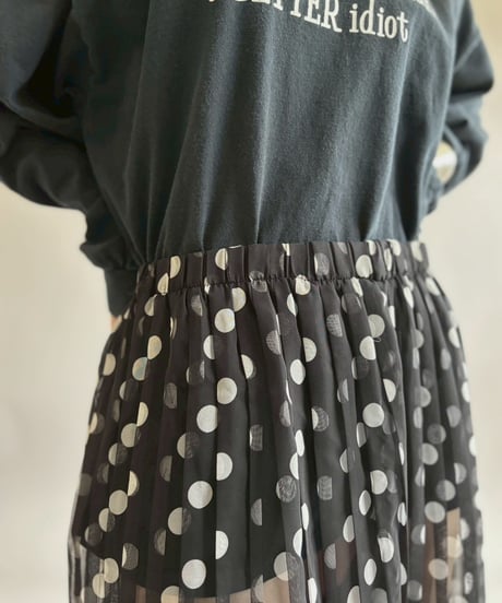 【USED】 Sheer Dot Pattern Pleats Pants /260418-005