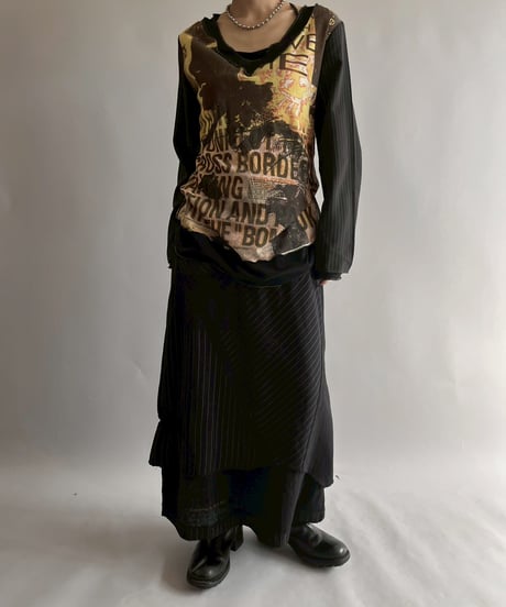 【USED】 Stripe Design Skirt /251014-014