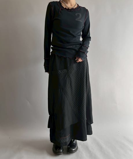 【USED】 Cop.Copine Rib Mellow Numbering Top  /251014-013