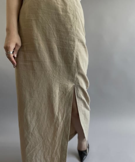 【USED 】roccobarocco Linen Long Skirt/ 240615-010