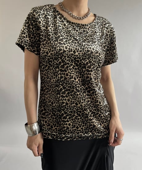 【USED】Leopard Patterned S/S Top /240907-035