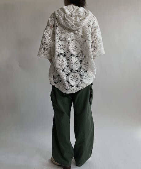 【RE;CIRCLE】 RE Crochet Lace S/S Hoodie / 220427-029