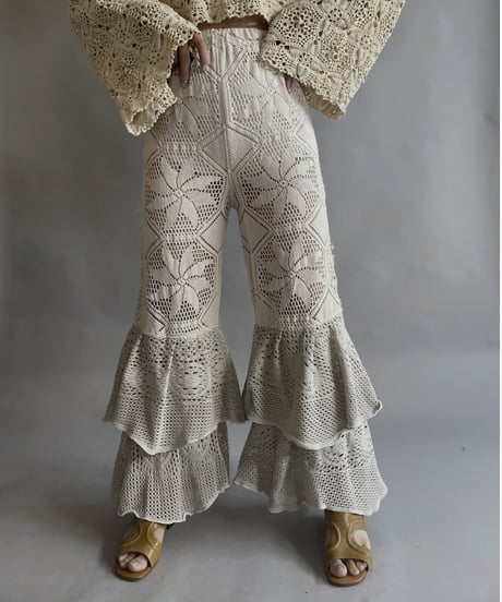 【RE;CIRCLE】 RE Crochet Tiered Pants / 230504-015