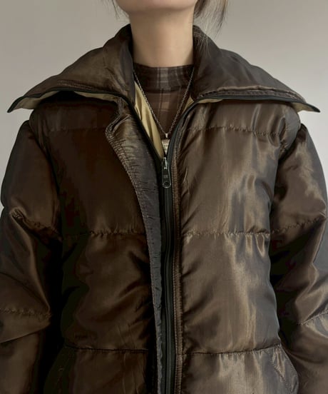 【USED】 Made in USA BILL BLASS Double Zip up Down Long Coat / 260131-004