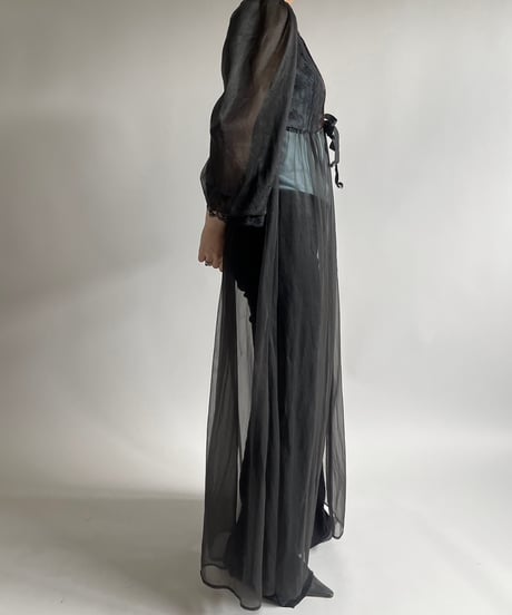 【USED】  Lace Pattern Sheer Long One-Piece /250301-011