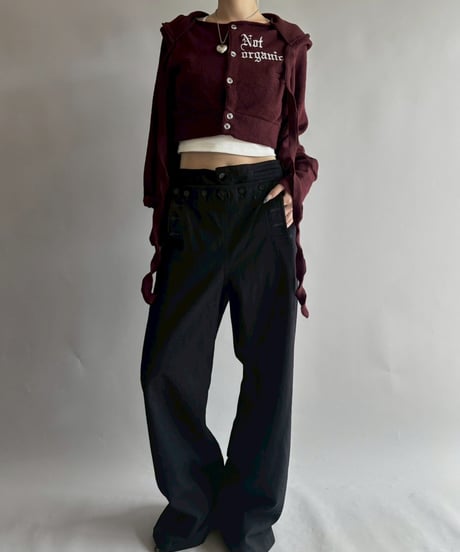 【RE;CIRCLE】 RE Hooded Acrylic Short Cardigan / 251016-007