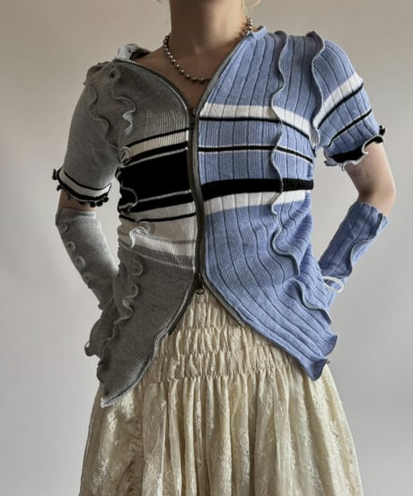【Chinatsu Aoyama】 RE Mellow knit Top + Arm  / 250710-015