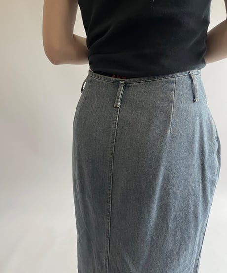 【USED】 Lace Up Denim Long Skirt  / 250526-012