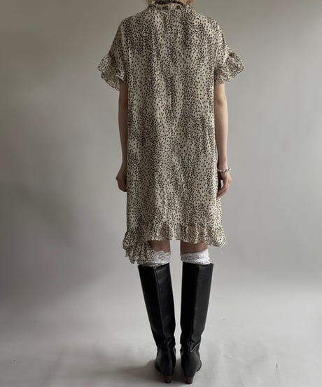 【USED】 Made in ITALY Leopard Pattern S/S One-Piece  / 250531-001