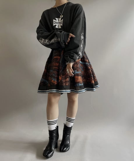 【USED】 Patterned Lame Skirt / 230923-025
