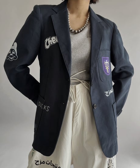 【Mashup Products】 Silk Screen School Jacket/  240217-014