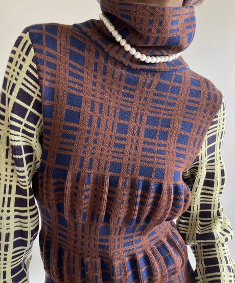 【USED】  KIKO KOSTADINOV Patterned Knit Long One-Piece/250104-025