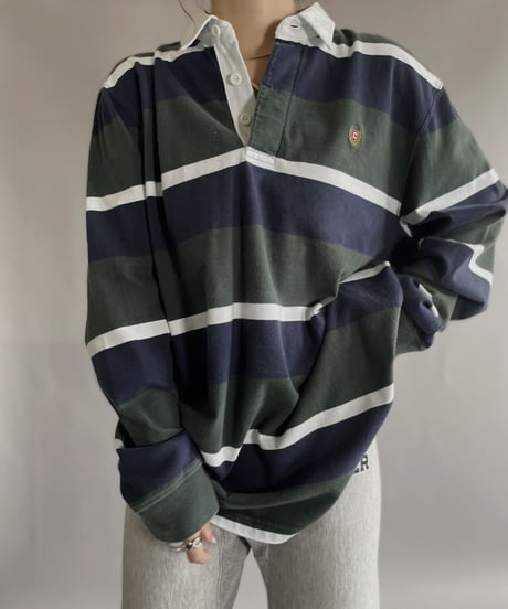 【USED】 Chaps Striped Rugby Shirt / 221203-021