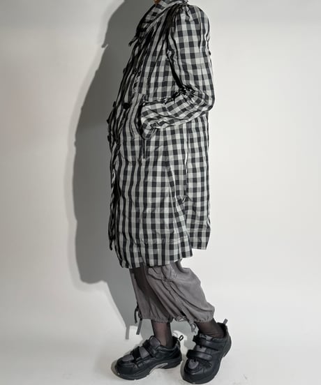 【USED】 Marithé+François Girbaud Packable Checkered Double-Breasted Coat /MS2511-001